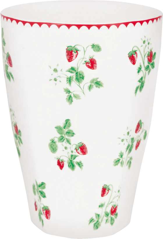 Latte-Becher Porzellan Greengate Berry white – Skandinavisches Design