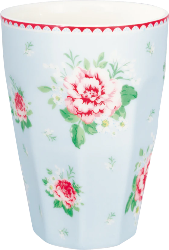 Latte-Becher Porzellan Greengate Alivia pale blue floral 300ml