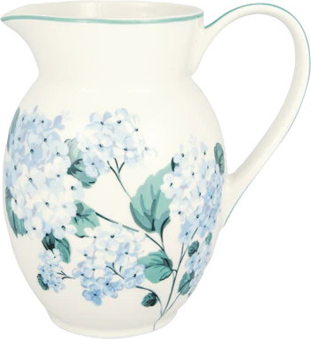 Keramik-Krug Greengate Liliana 1,5L Weiß floral – Handbemalt