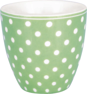 Kleine Latte-Tasse Greengate Dotty Pale Green Porzellan 130ml