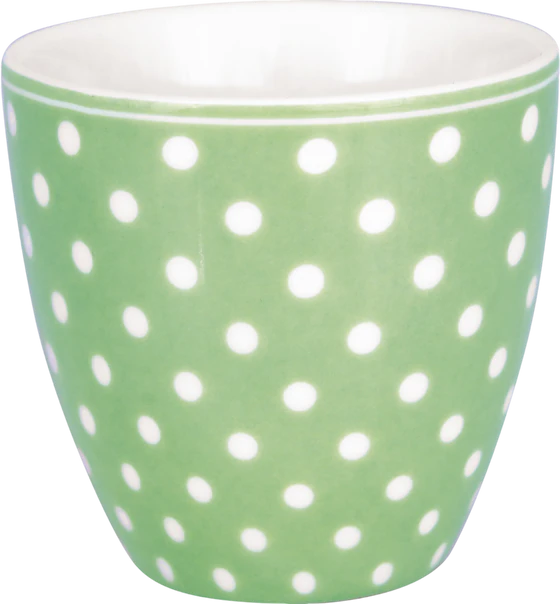 Kleine Latte-Tasse Greengate Dotty Pale Green Porzellan 130ml