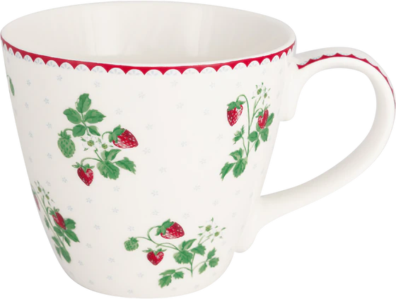 Kaffeebecher Greengate Berry White – Keramik, Spülmaschinenfest