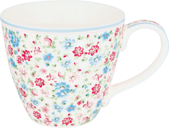 Kaffeebecher Greengate Louisa Weiß – Porzellan, Spülmaschinenfest