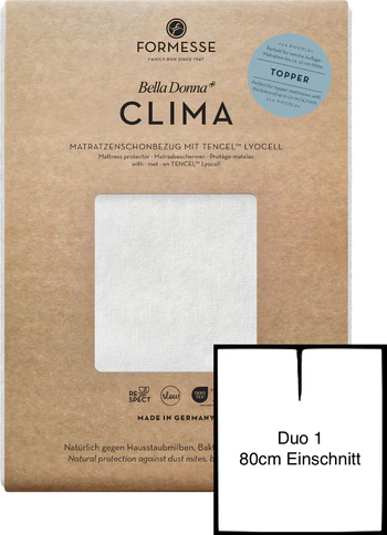 Matratzenschoner Formesse Bella Donna Clima Duo 1 Weiß – Atmungsaktiv TENCEL