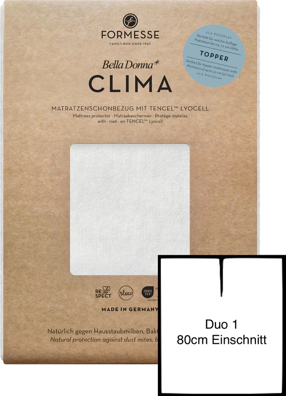 Matratzenschoner Formesse Bella Donna Clima Duo 1 Weiß – Atmungsaktiv TENCEL