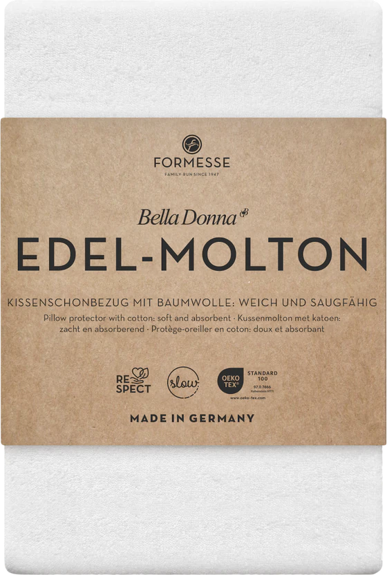 Kissenschonbezug Formesse Bella Donna Edel-Molton Weiß Allergiker