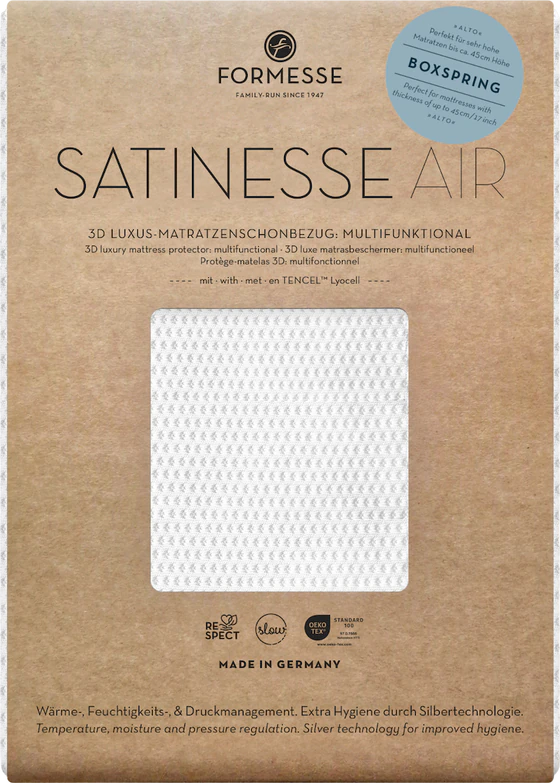 Matratzenschonbezug Formesse Satinesse Air Alto Weiß atmungsaktiv