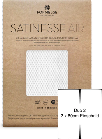 Matratzenschoner Formesse Satinesse Air Duo 2 Weiß – Atmungsaktiv & Saugfähig