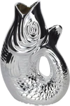 Dekorative Vase Fischform GIFTCOMPANY Silber 2,7L Steingut