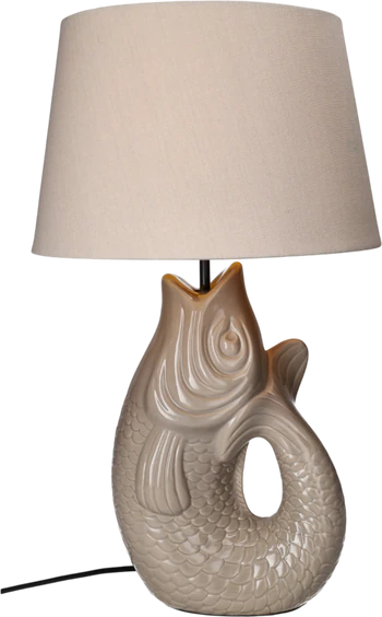 Tischleuchte Fischform Steingut sandstone GIFTCOMPANY