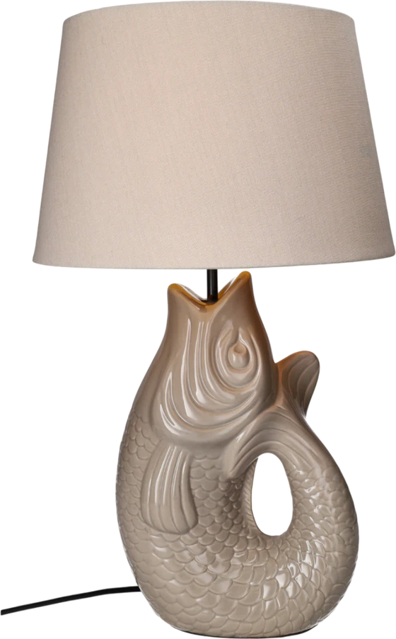 Tischleuchte Fischform Steingut sandstone GIFTCOMPANY