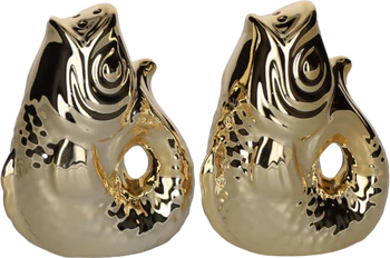 Salz- und Pfefferstreuer-Set Fisch Gold Steingut GIFTCOMPANY