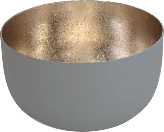 Windlicht aus Metall GIFTCOMPANY Madras S cool grey/gold