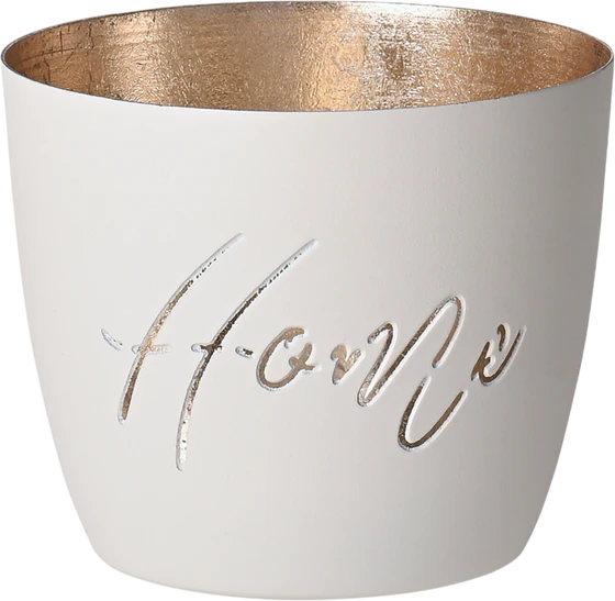 Windlicht Metall GIFTCOMPANY Madras Home Weiß/Gold Eisen