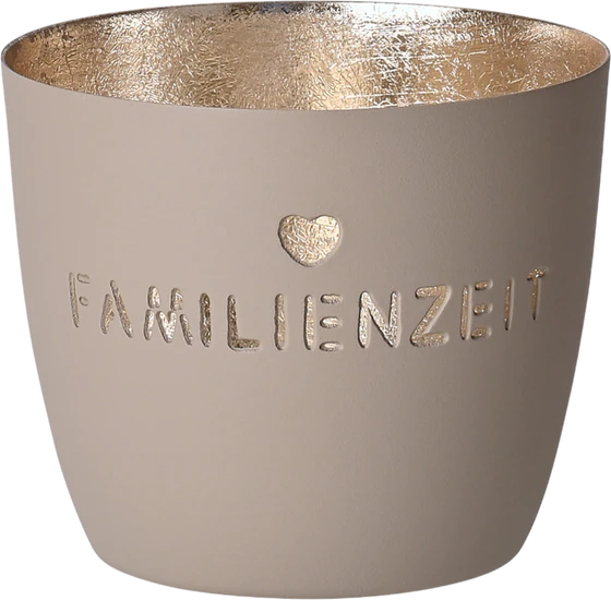 Windlicht Metall GIFTCOMPANY Madras M Familienzeit Gold