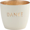 Windlicht Eisen Weiß/Gold Danke Motiv – Stimmungsvolles Licht