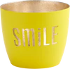 Windlicht aus Metall GIFTCOMPANY Madras Smile Neon Gelb/Gold