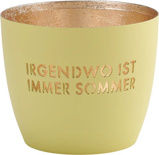 Windlicht aus Metall Madras M Pastellgelb Gold GIFTCOMPANY