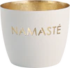 Windlicht Metall GIFTCOMPANY Madras Namaste weiß/gold