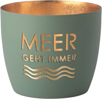 Windlicht aus Metall GIFTCOMPANY Madras M powder blue gold