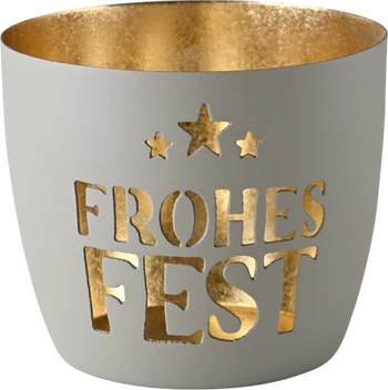 Windlicht Metall Frohes Fest flannel/gold – GIFTCOMPANY Madras