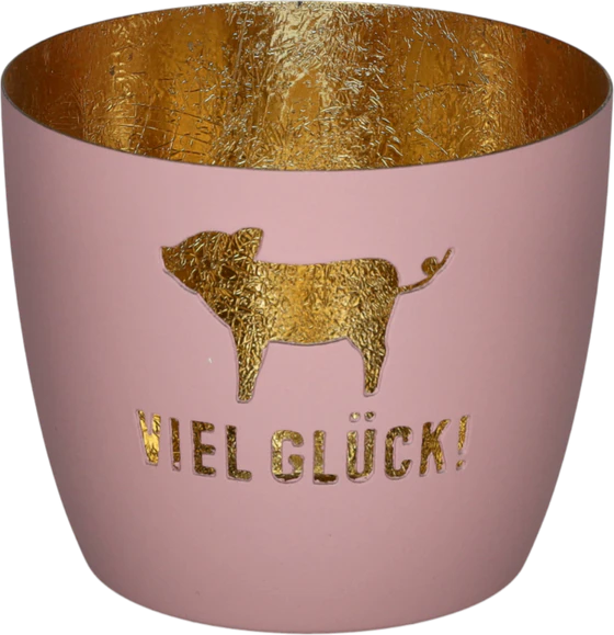 Windlicht aus Metall GIFTCOMPANY Madras M Rosa Gold Unikat