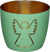 Windlicht aus Eisen Engel aqua/gold M – GIFTCOMPANY Madras