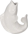 Dekorative Vase Fischform XS Weiß Steingut – GIFTCOMPANY