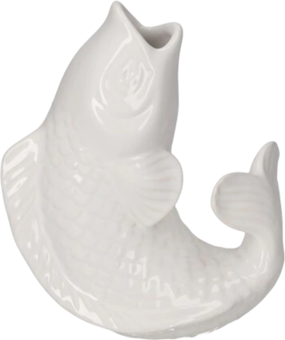 Dekorative Vase Fischform XS Weiß Steingut – GIFTCOMPANY