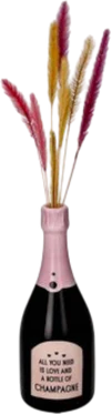 Dekorative Vase Champagnerflasche Schwarz/Rosa GIFTCOMPANY