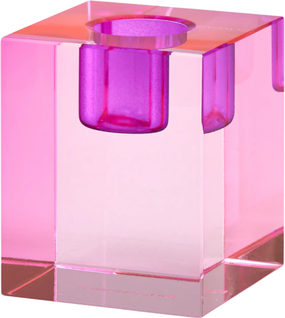 Kerzenhalter Kristallglas pink/lila GIFTCOMPANY Dioptrics 6cm