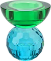 Kerzenhalter Kristallglas Blau/Grün – GIFTCOMPANY Sari Kugel