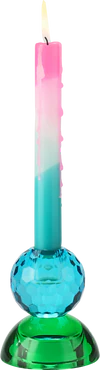 Kerzenhalter Kristallglas Blau/Grün – GIFTCOMPANY Sari Kugel