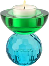 Kerzenhalter Kristallglas Blau/Grün – GIFTCOMPANY Sari Kugel