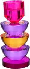 Kerzenhalter Kristallglas Sari lila/orange/pink – GIFTCOMPANY