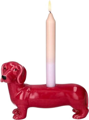 Kerzenhalter Dackel Rosa von GIFTCOMPANY – Handgefertigt Dolomit