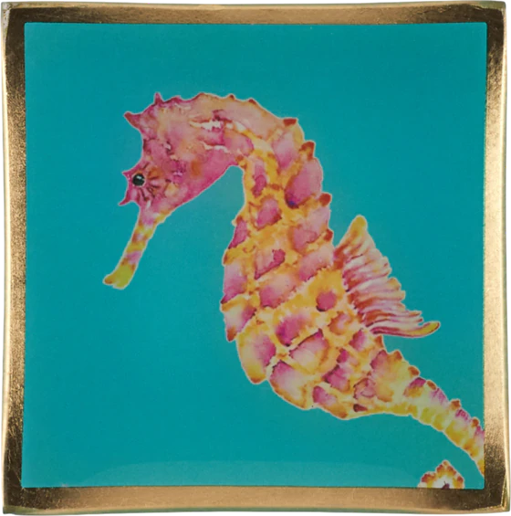 Dekorativer Glasteller GIFTCOMPANY Love Plates Seepferdchen