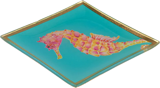 Dekorativer Glasteller GIFTCOMPANY Love Plates Seepferdchen