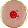 Dekorativer Glasteller GIFTCOMPANY Love Plates Smile rosa