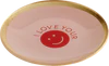 Dekorativer Glasteller GIFTCOMPANY Love Plates Smile rosa