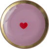 Dekorativer Glasteller GIFTCOMPANY Love Plates Herz rosa Glas