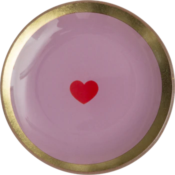 Dekorativer Glasteller GIFTCOMPANY Love Plates Herz rosa Glas