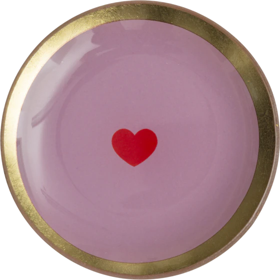 Dekorativer Glasteller GIFTCOMPANY Love Plates Herz rosa Glas