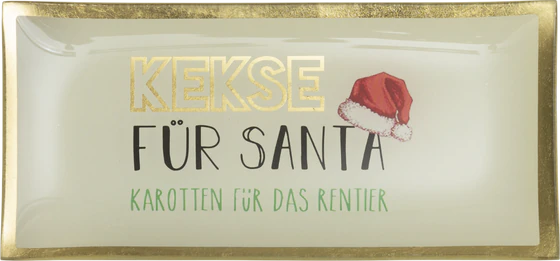 Dekorativer Glasteller GIFTCOMPANY Love Plates hellgrau