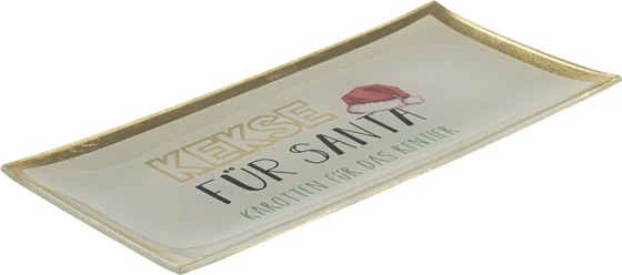 Dekorativer Glasteller GIFTCOMPANY Love Plates hellgrau