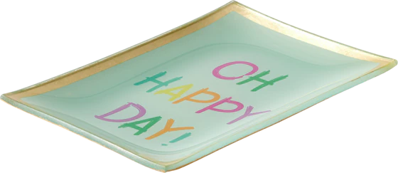 Dekorativer Glasteller GIFTCOMPANY Love Plates hellgrün Unikat