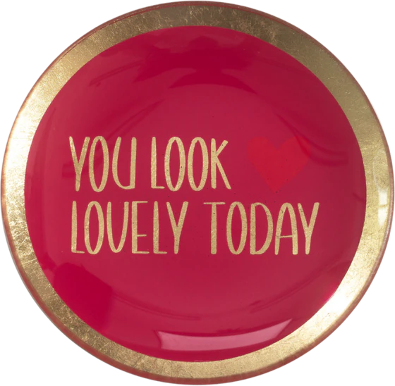 Dekorativer Glasteller GIFTCOMPANY Love Plates Pink Rund