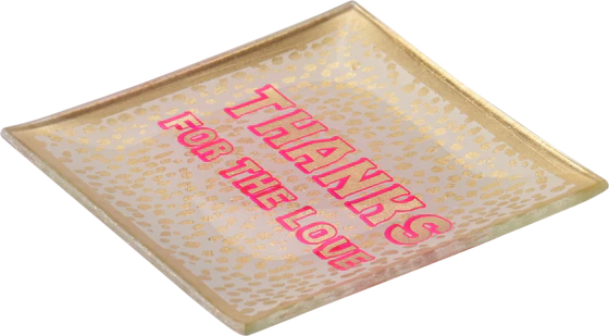 Dekorativer Glasteller GIFTCOMPANY Love Plates Gold Glas 10cm