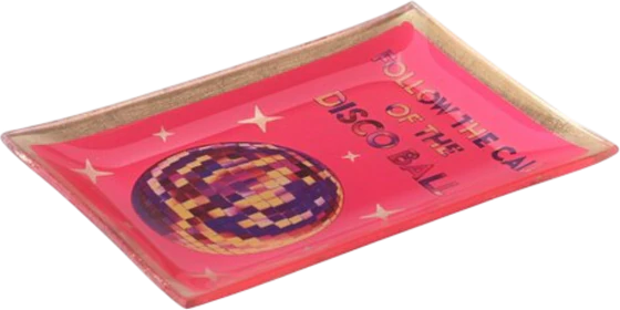 Dekorativer Glasteller GIFTCOMPANY Love Plates Neon Pink