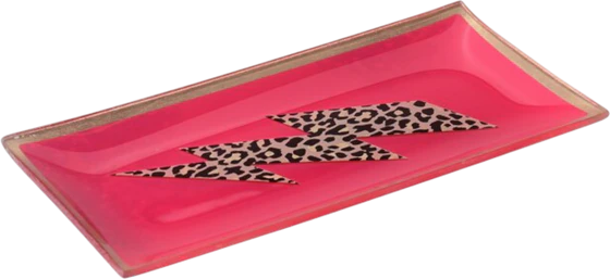 Dekorativer Glasteller GIFTCOMPANY Love Plates Blitz Neon